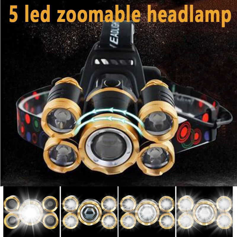 5LED T6 Head Lamp Zoom Flashli - огляд і ціна Power Tools Zoom