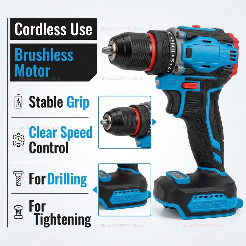 Brushless Cordless Electric Dr - огляд і ціна Power Tools For Construction