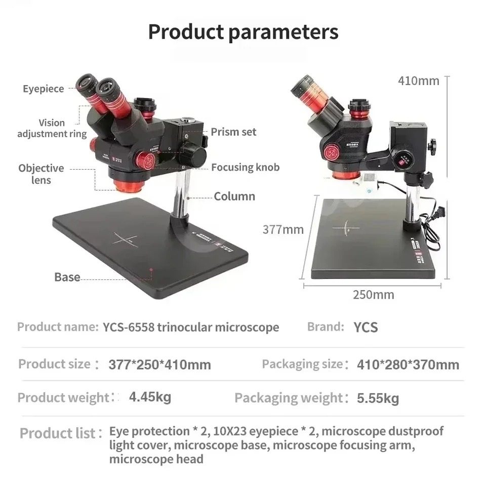 YCS 6558X Trinocular Microscop - огляд і ціна Power Tools Zoom
